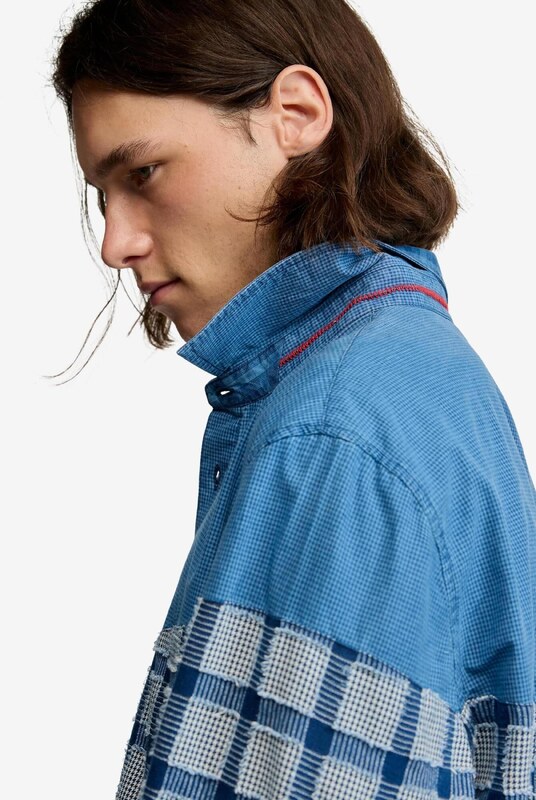 Desigual Košeľa svetlomodrá / tmavomodrá / biela