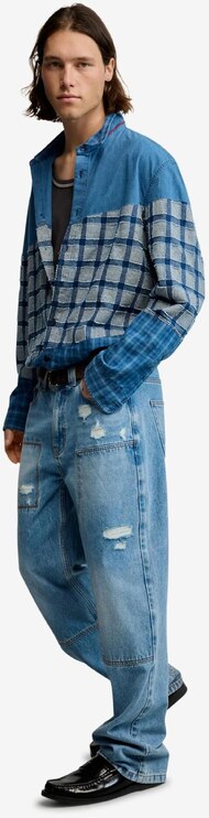 Desigual Košeľa svetlomodrá / tmavomodrá / biela