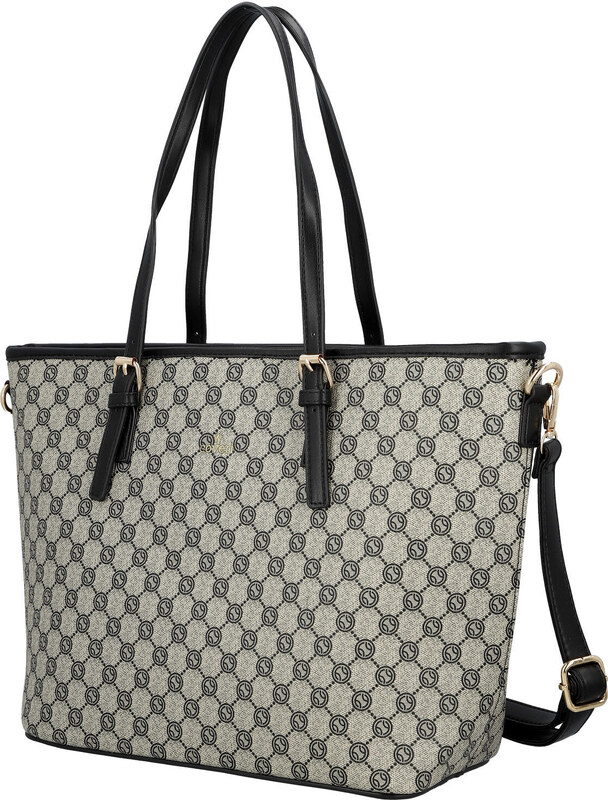 Coveri Trendy dámska koženková kabelka na rameno Elina, čiernobiela