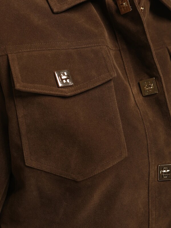 BASIC Dámska semišová bunda hnedá