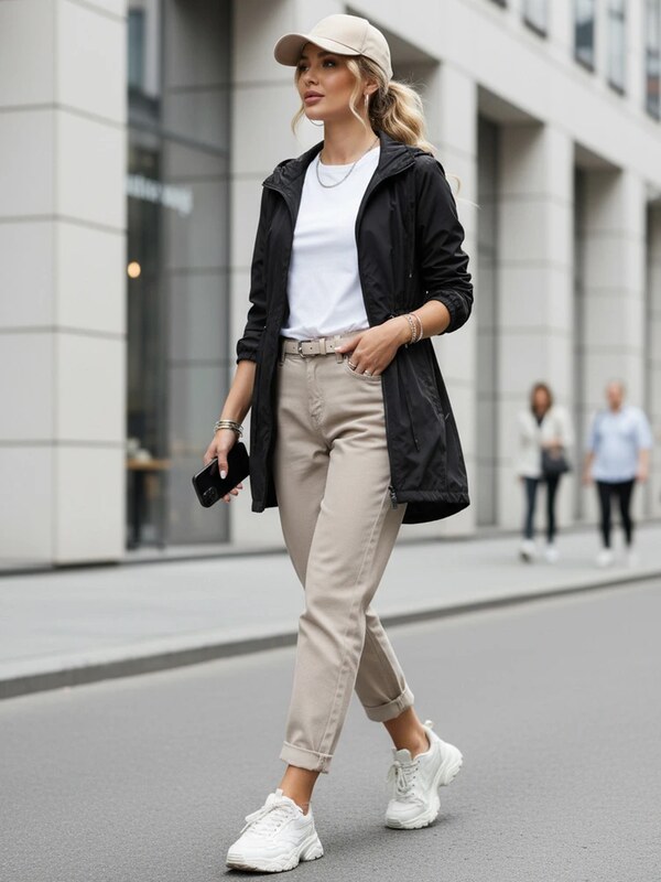 BASIC Dámska parka s kapucňou čierna