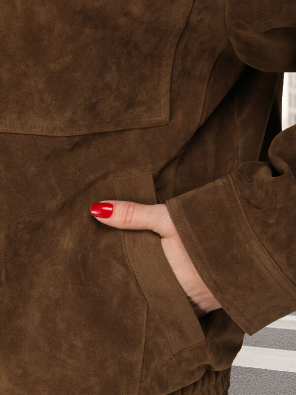 BASIC Dámska semišová bomber bunda ťavia