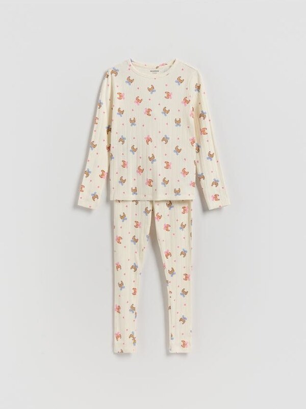 Reserved - Dvojdielne pyžamo - krémová