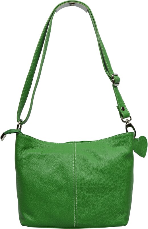 Zelená kožená talianska crossbody kabelka Batilda Verde s prídavným pruhom IX NovaKabelka.sk