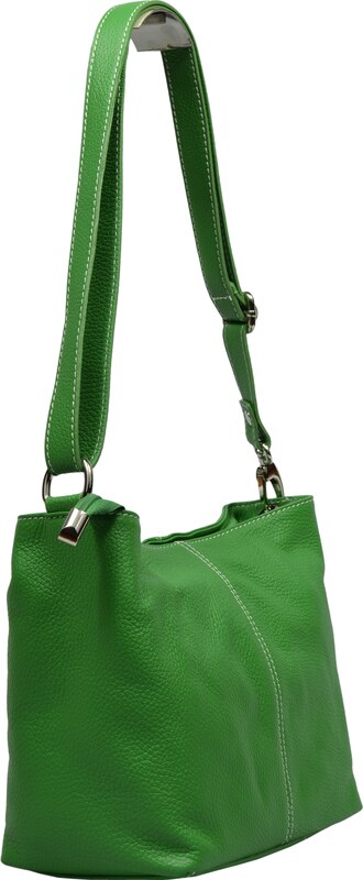 Zelená kožená talianska crossbody kabelka Batilda Verde s prídavným pruhom IX NovaKabelka.sk