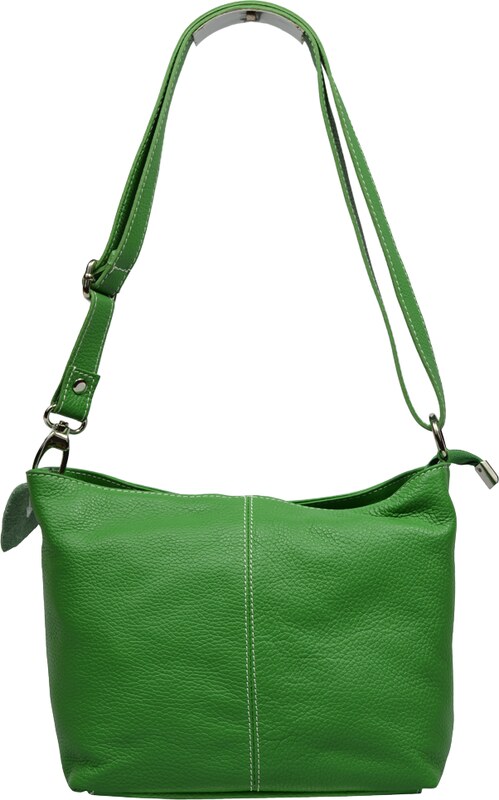 Zelená kožená talianska crossbody kabelka Batilda Verde s prídavným pruhom IX NovaKabelka.sk