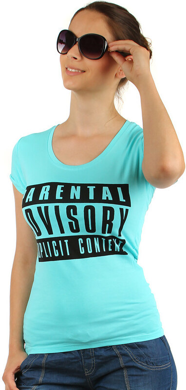 Glara Bavlnené dámske tričko s potlačou a krátkym rukávom