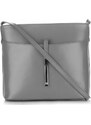 Kožené kabelka listonoška Vera Pelle svetlo šedá 3191