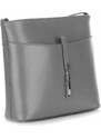 Kožené kabelka listonoška Vera Pelle svetlo šedá 3191