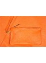 NovaKabelka.sk Dámská kožená kabelka Talianska kabelka Alma Arancione v oranžovej farbe oranžová