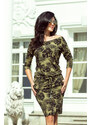 Numoco Športové šaty - okrúhle listy + KHAKI 13-85