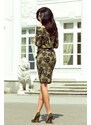 Numoco Športové šaty - okrúhle listy + KHAKI 13-85