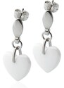 BM Jewellery Náušnice visiace keramické srdce Valentín S527080