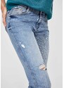 s.Oliver dámské slim 7/8 jeansy poničený vzhled modré