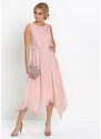 bonprix Šifónové šaty s čipkou, farba ružová