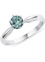 Zásnubný zlatý prsteň s modrým diamantom KLENOTA K0191072
