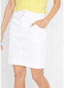 bonprix Strečová sukňa s podielom lycry, farba biela