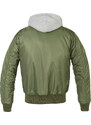 BRANDIT bunda MA1 Sweat Hooded Jacket olivovo-šedá