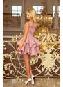 numoco Exkluzívne dámske šaty vo farbe lila s čipkovaným výstrihom model 7638090