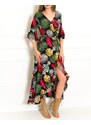 GLAM&GLAMADISE Letné šaty zavinovacie s motívom kvetín