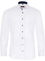 Pánska košeľa ETERNA Slim Fit Royal Oxford biela s modrým kontrastom Non Iron