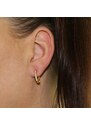BM Jewellery Náušnice malé krúžky zlaté so zirkónmi z chirurgickej ocele S653120