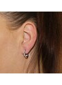 BM Jewellery Náušnice malé krúžky strieborné so zirkónmi z chirurgickej ocele S654110