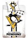 TipTrade (CZ) Hokejové posteľné obliečky NHL Pittsburgh Penguins - biele - 100% bavlna, perkál - 70 x 90 cm + 140 x 200 cm