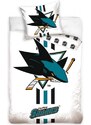 TipTrade (CZ) Hokejové posteľné obliečky NHL San Jose Sharks - biele - 100% bavlna, perkál - 70 x 90 cm + 140 x 200 cm