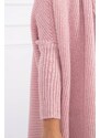 MladaModa Kardigánový sveter s netopierími rukávmi pudrovo ružový