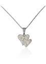 BM Jewellery Dámsky náhrdelník dve srdcia so zirkónmi Valentín S957090