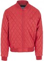 Bunda Urban Classics Diamond Quilt Leather Imitation Jacket - fire red