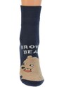AURA.VIA Zimné tmavo-modré ponožky BEAR