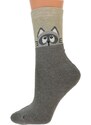 AURA.VIA Sivo-béžové termo ponožky PET