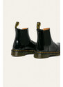 Kožené topánky chelsea Dr. Martens 2976 dámske, čierna farba, na plochom podpätku DM25278001