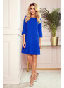 Numoco LUCY - plisované pohodlné šaty - modré 228-8