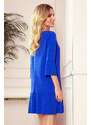Numoco LUCY - plisované pohodlné šaty - modré 228-8