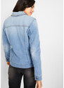 bonprix Džínsová bunda s bočným vrúbkovaním, farba modrá