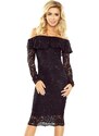 Stock Čipkované dámske šaty Emily čierne vMM 021-1