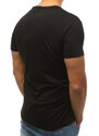 Stock Pánske čierne jednoduché tričko s potlačou vrx3509