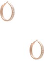 GUESS náušnice Rose Gold-Tone White Enamel Logo Hoop Earrings, 12872
