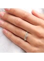 Zásnubný prsteň z bieleho zlata s briliantom KLENOTA K0191242