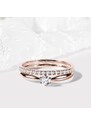 Zásnubný prsteň z ružového zlata s briliantom KLENOTA K0191244