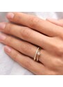 Jemný prsteň zo žltého zlata s briliantom KLENOTA K0497013