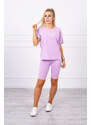 MladaModa Súprava top + krátke legíny model 9099 farba lila