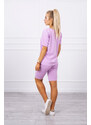 MladaModa Súprava top + krátke legíny model 9099 farba lila