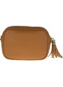 Camel kožená talianska crossbody kabelka Bala Camel s prídavným pruhom IV NovaKabelka.sk