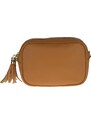 Camel kožená talianska crossbody kabelka Bala Camel s prídavným pruhom IV NovaKabelka.sk