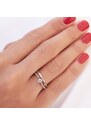Zásnubný prstienok z ružového 14 kt zlata s briliantmi KLENOTA K0755014