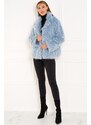 Glamorous by Glam Dámsky krátky kabát yetti - svetlomodrý